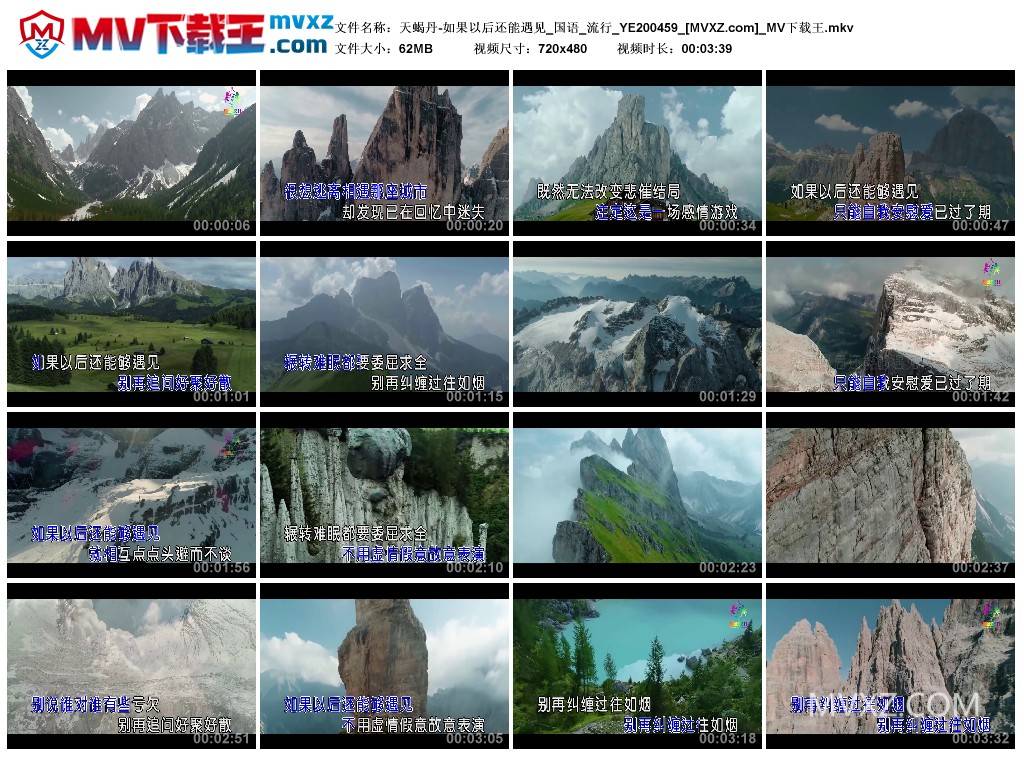 天蝎丹-如果以后还能遇见_国语_流行_YE200459